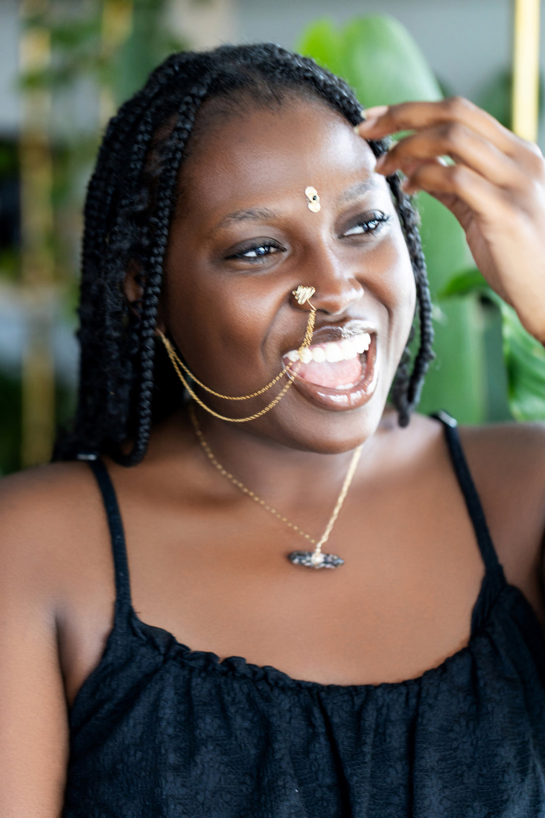 14kt Gold Layered Nose Chain | Sterling Silver Layered Nose Chain