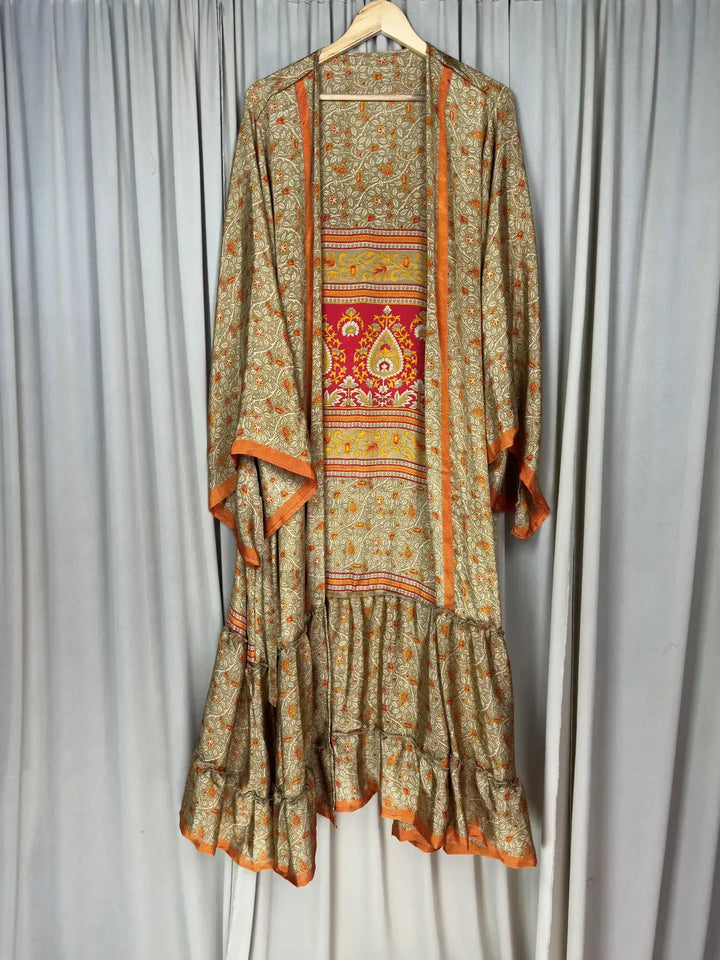 Vintage Recycled Silk Flowy Kimono