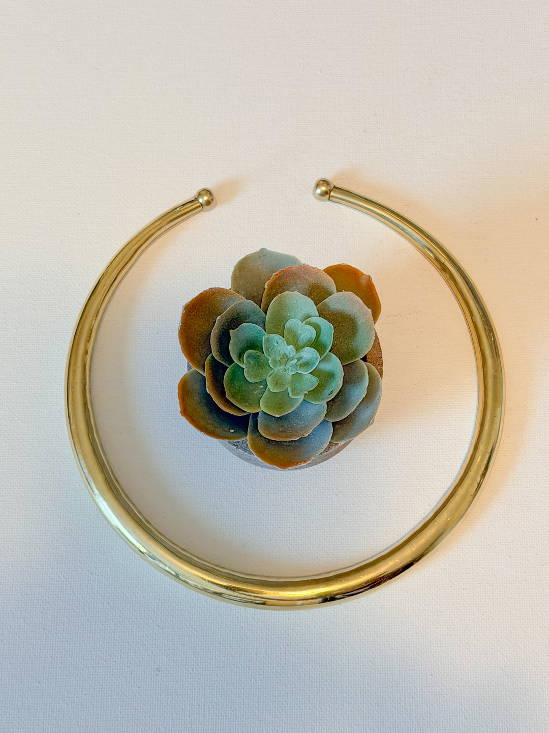 Golden Aura Collar Necklace | Handmade Brass Collar Necklace | Minimalist Adjustable Goddess Choker
