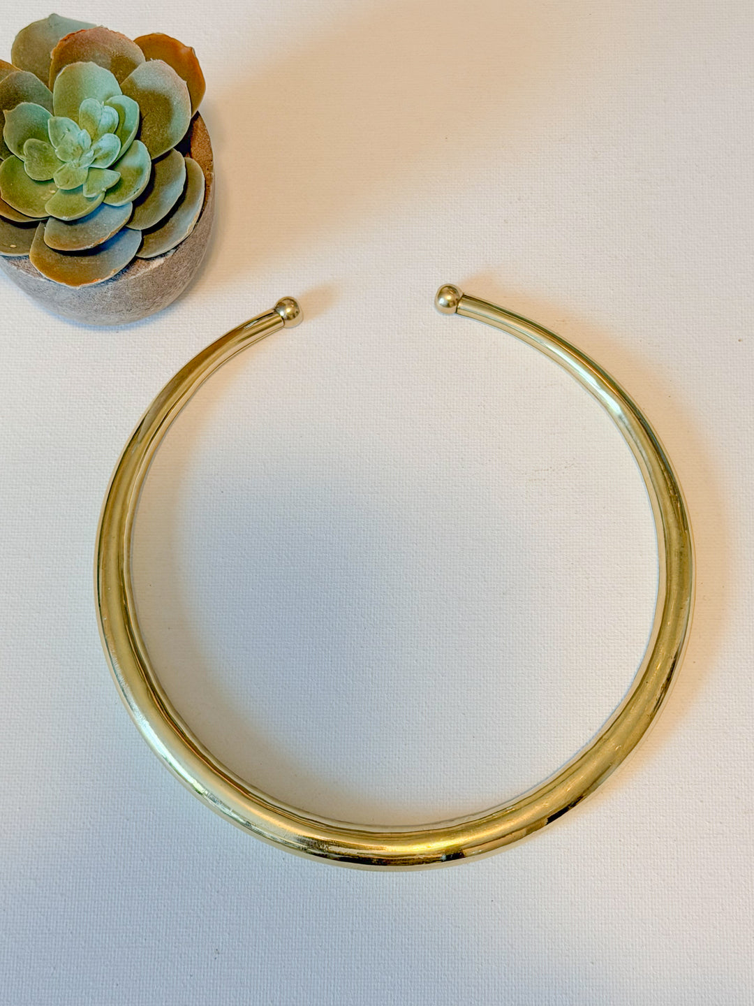 Golden Aura Collar Necklace | Handmade Brass Collar Necklace | Minimalist Adjustable Goddess Choker