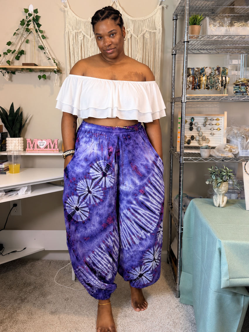 Mystic Amethyst Tie-Dye Harem Pants | Genie Pants