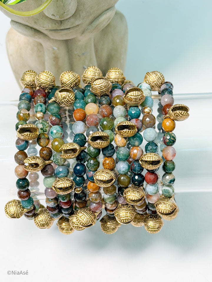 Sacred Chime Gemstone Stackable Bracelet