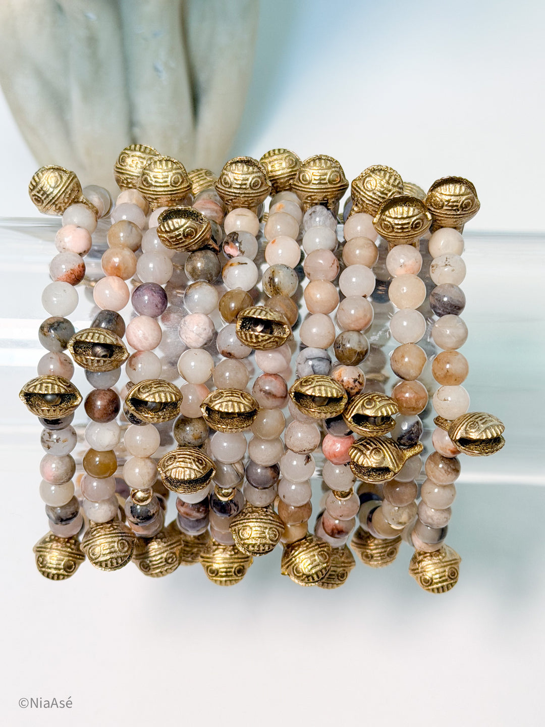 Sacred Chime Gemstone Stackable Bracelet