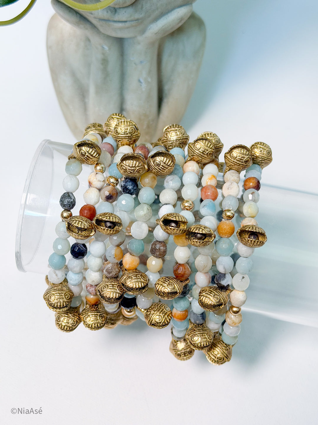 Sacred Chime Gemstone Stackable Bracelet