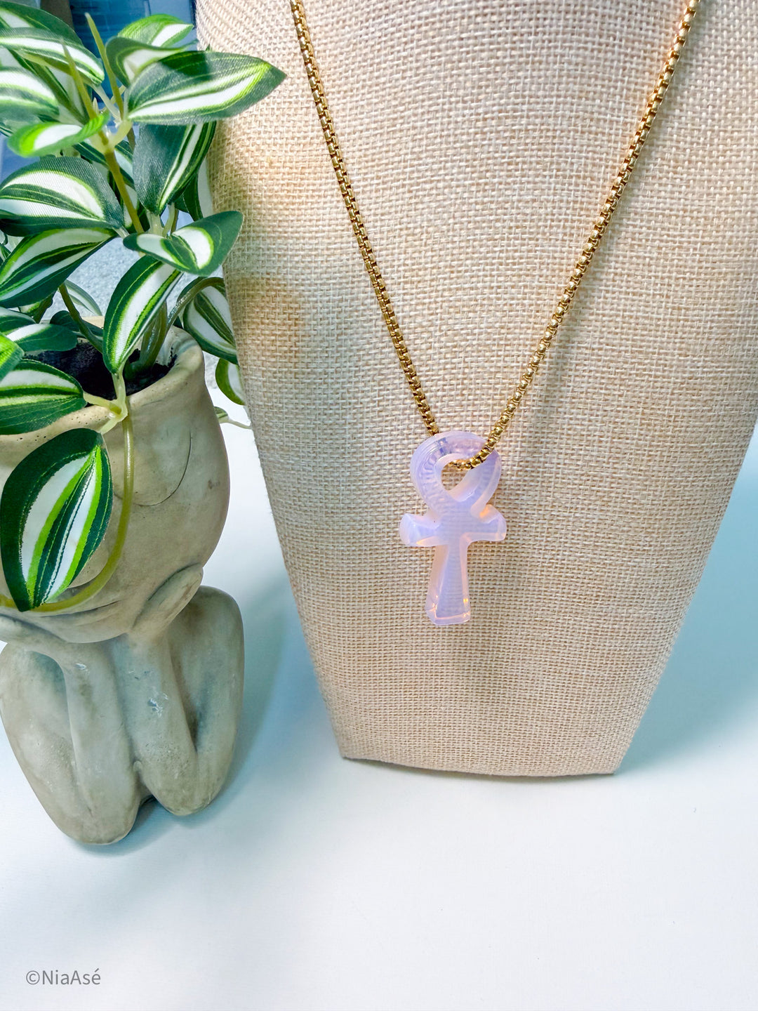 Eternal Asé Gemstone Ankh Necklace