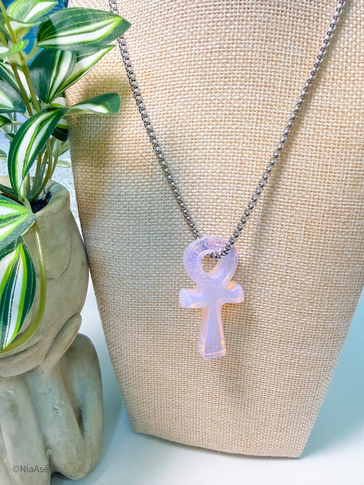 Eternal Asé Gemstone Ankh Necklace