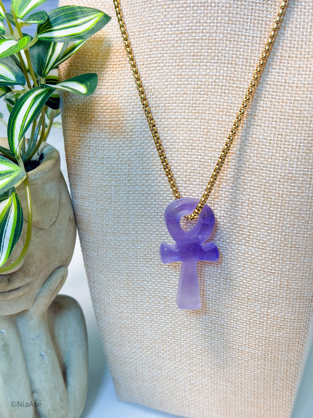 Eternal Asé Gemstone Ankh Necklace