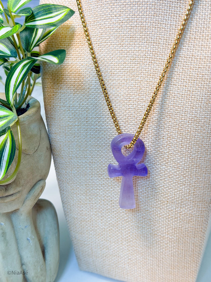 Eternal Asé Gemstone Ankh Necklace