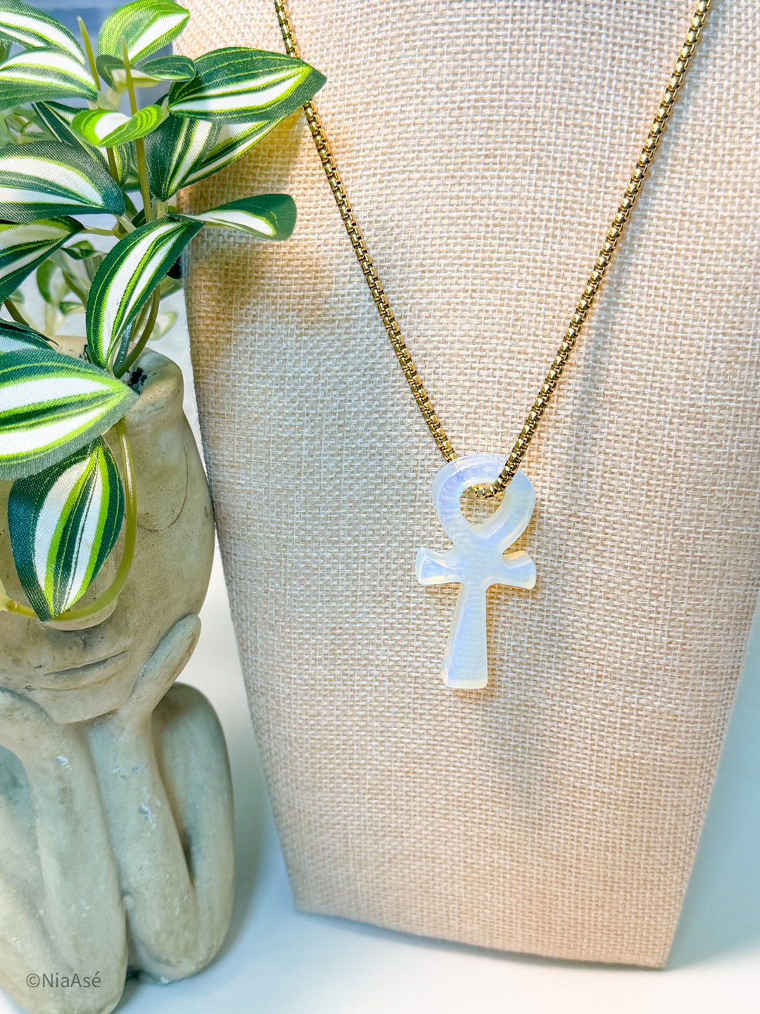 Eternal Asé Gemstone Ankh Necklace