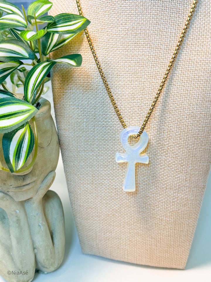 Eternal Asé Gemstone Ankh Necklace