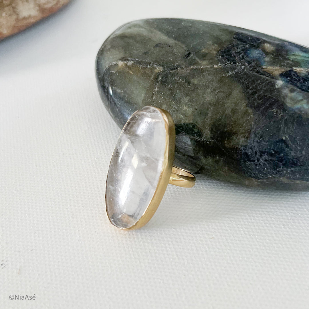 Clear Quartz Gemstone Ring