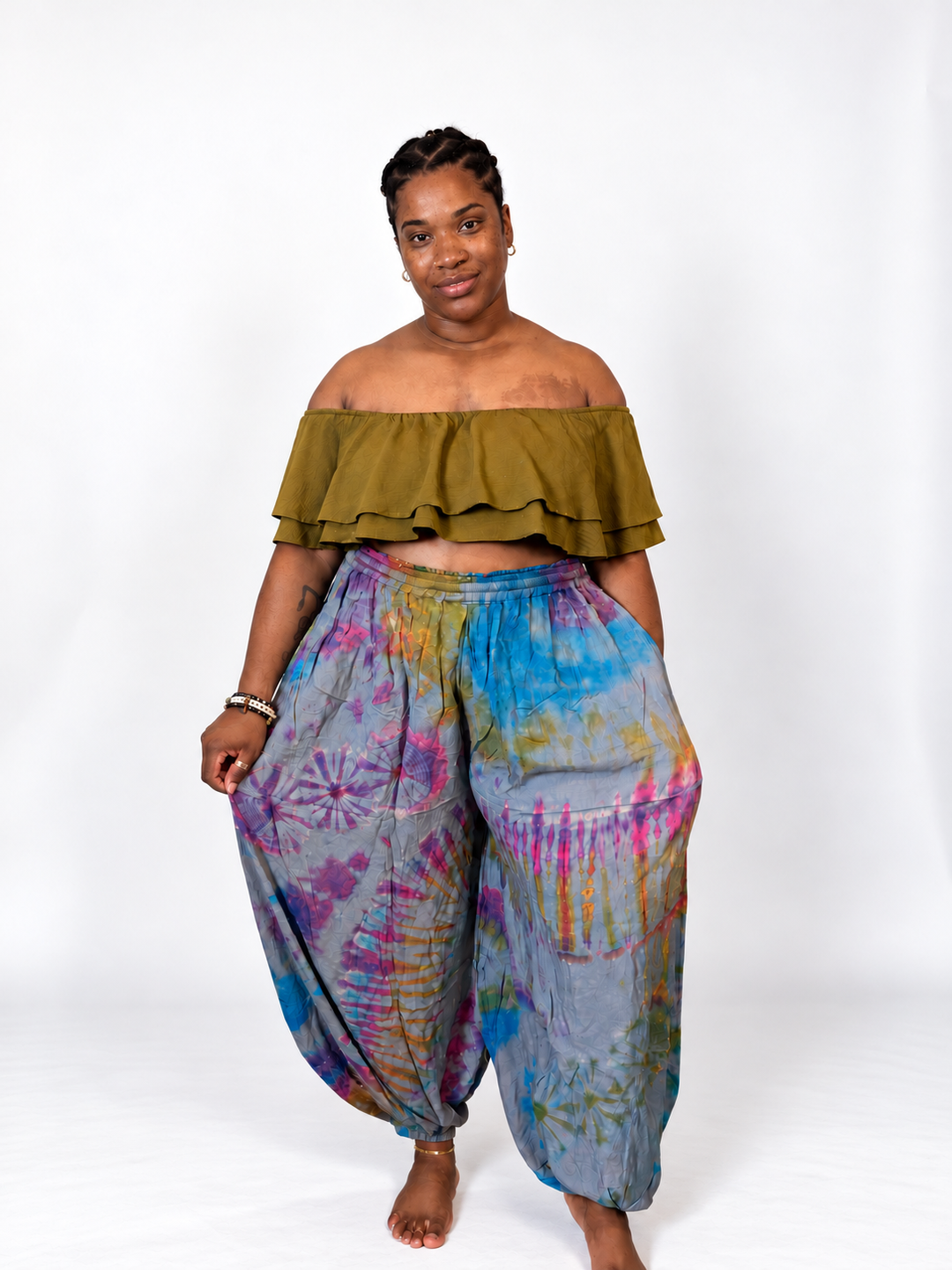 Aura Bloom Tie-Dye Harem Pants | Genie Pants