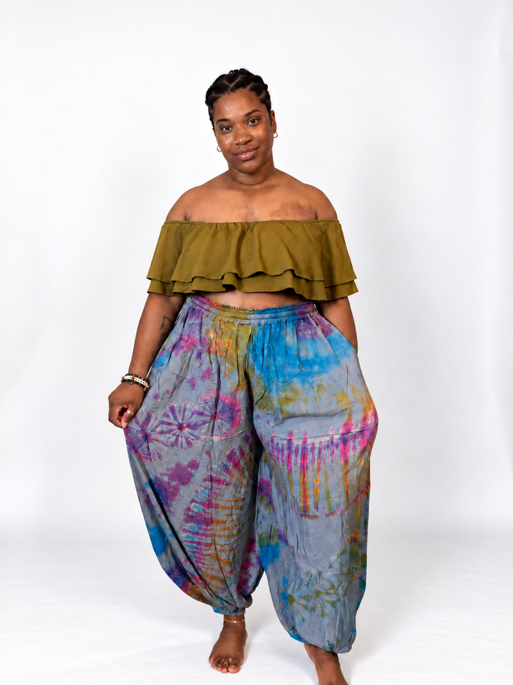 Aura Bloom Tie-Dye Harem Pants | Genie Pants