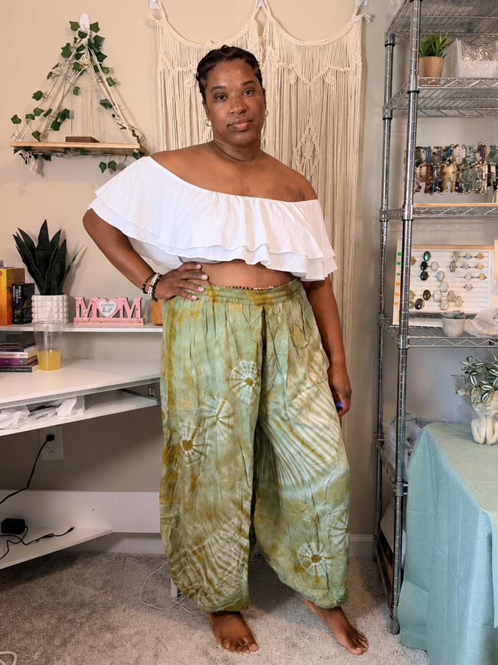 Sage Serenity Tie-Dye Harem Pants | Genie Pants