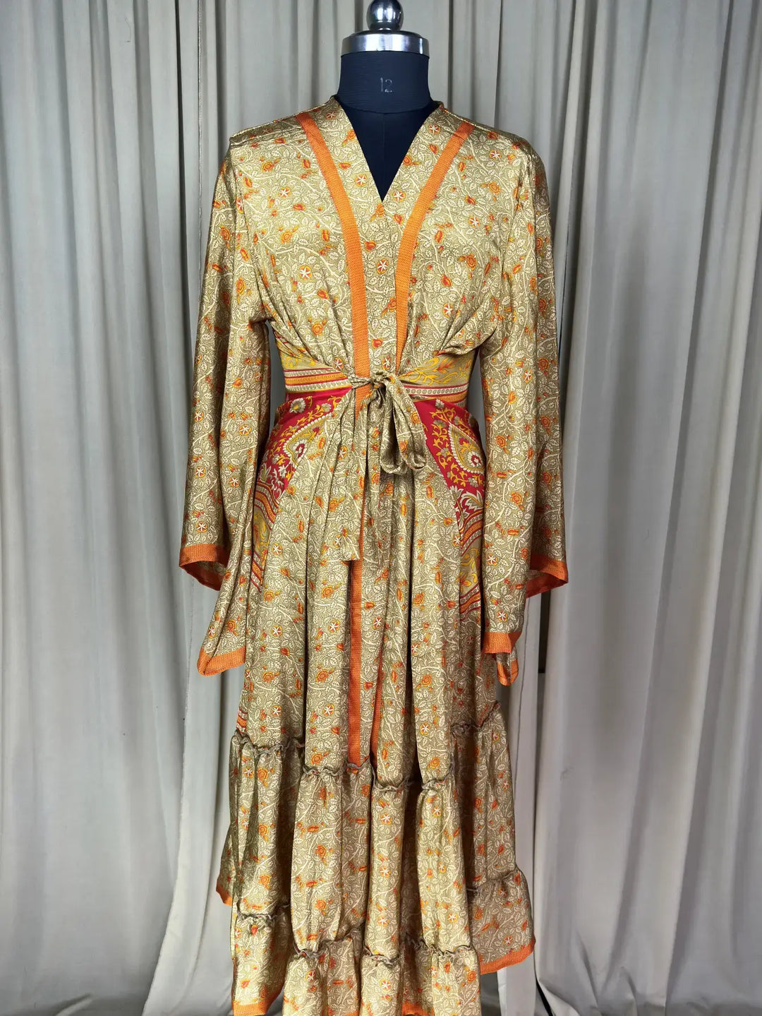 Vintage Recycled Silk Flowy Kimono