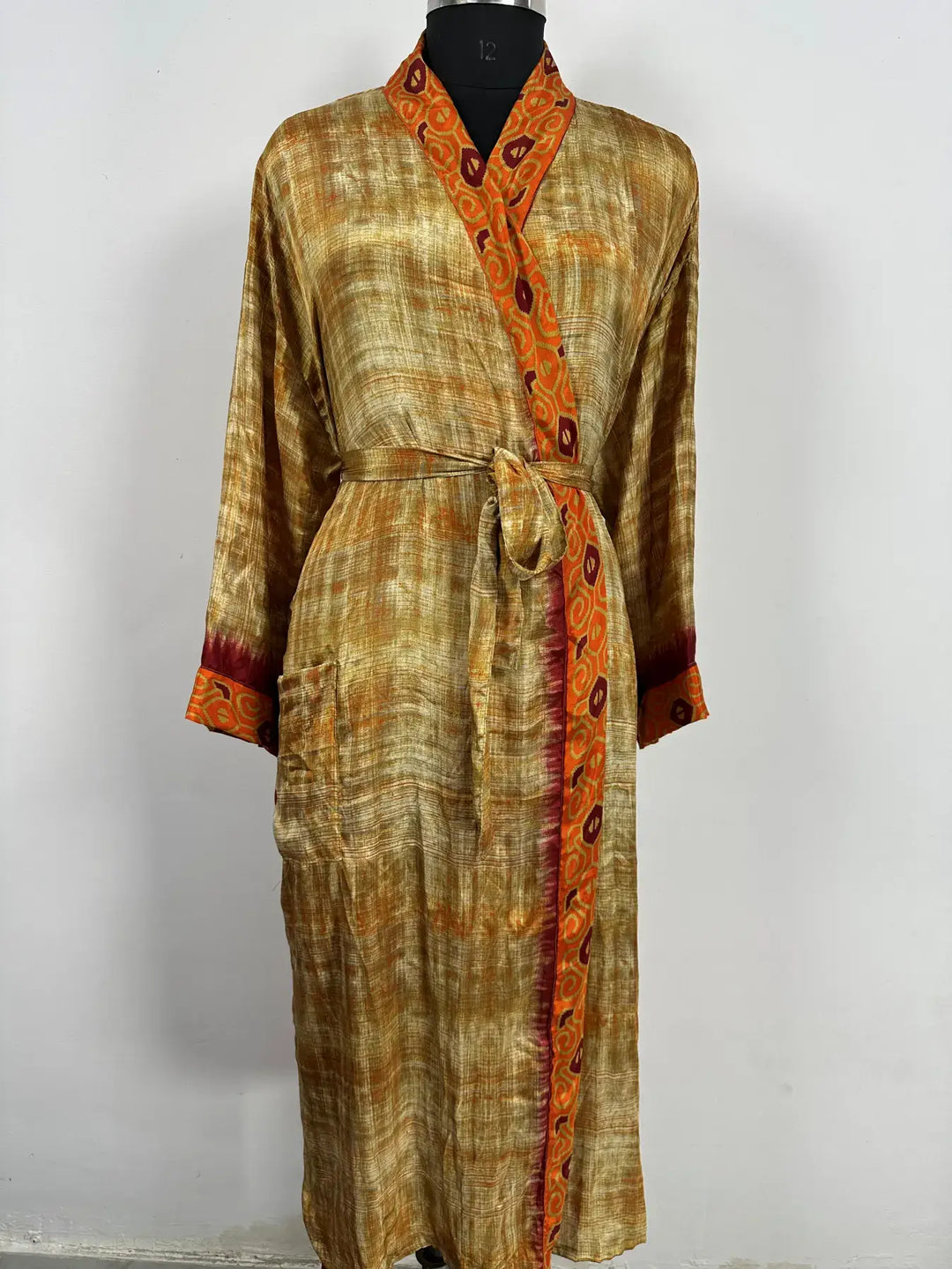 Recycle Silk Women Kimono Boho Robe