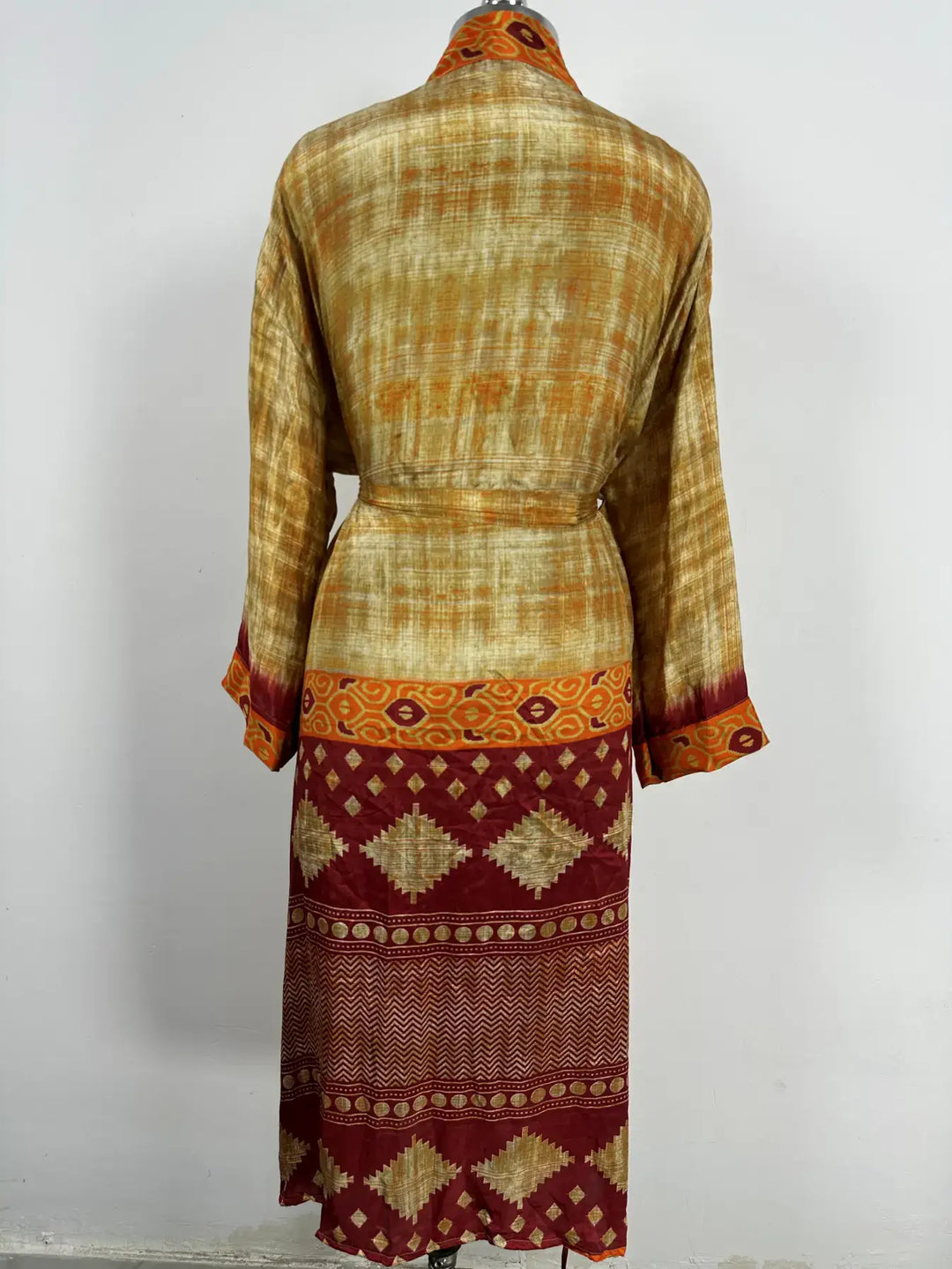 Recycle Silk Women Kimono Boho Robe