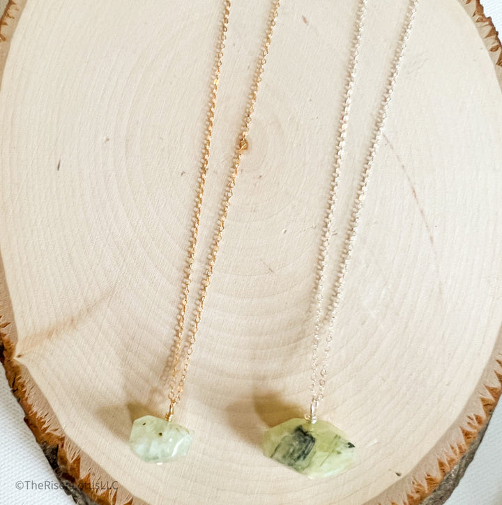 Prehnite Necklace | 14kt Gold Filled Necklace | Sterling silver Necklace