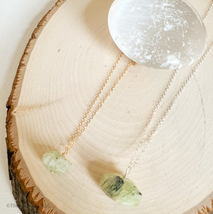 Prehnite Necklace | 14kt Gold Filled Necklace | Sterling silver Necklace