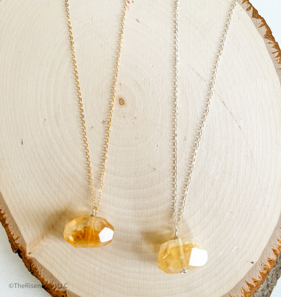 Citrine Necklace | 14kt Gold Filled Necklace | Sterling silver Necklace