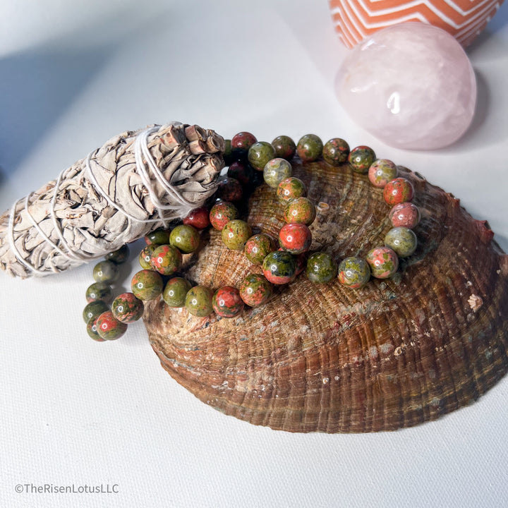 Unakite 10mm Gemstone Bracelet