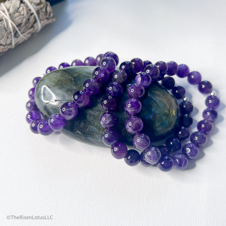 Amethyst 10mm Gemstone Bracelet