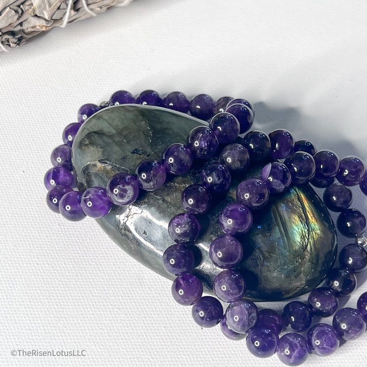 Amethyst 10mm Gemstone Bracelet