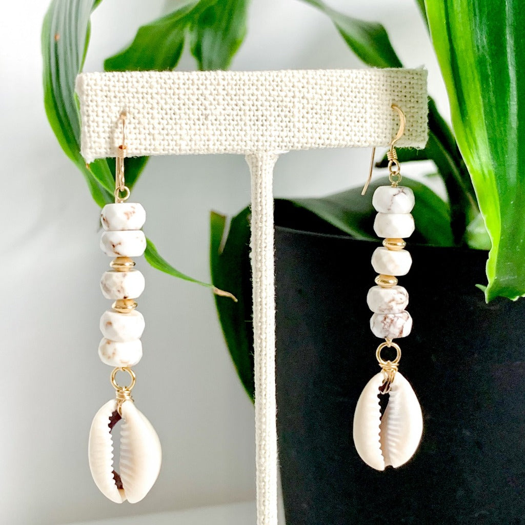 gold stone earrings