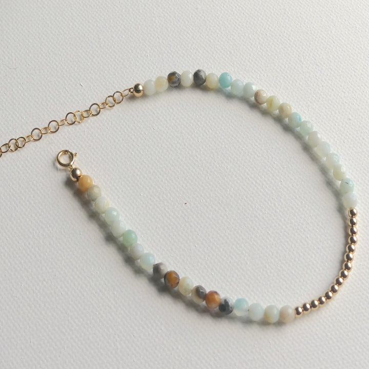 gold amazonite anklet