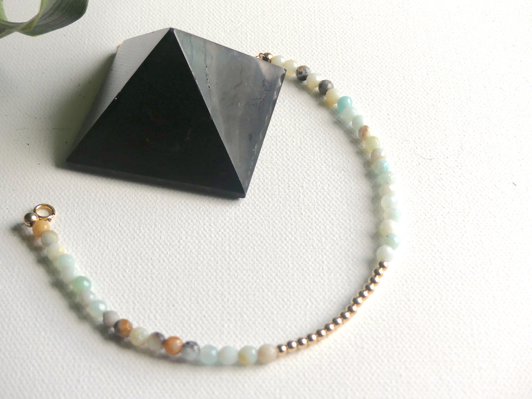 Amazonite Gemstone Anklet | 14kt Gold Filled or Sterling Silver Gemstone Anklet